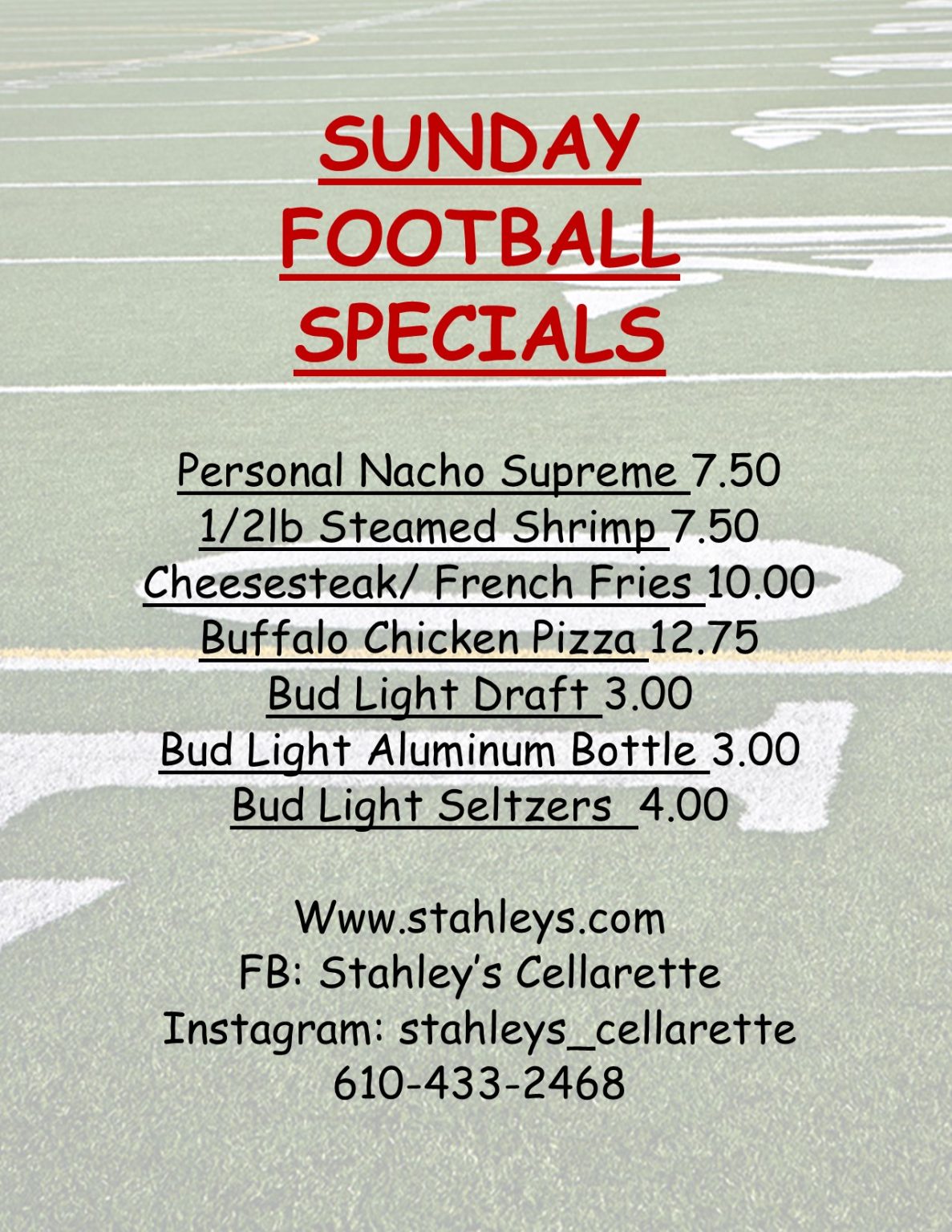 Events - Stahley's Restaurant & Sports Bar | Allentown, PA